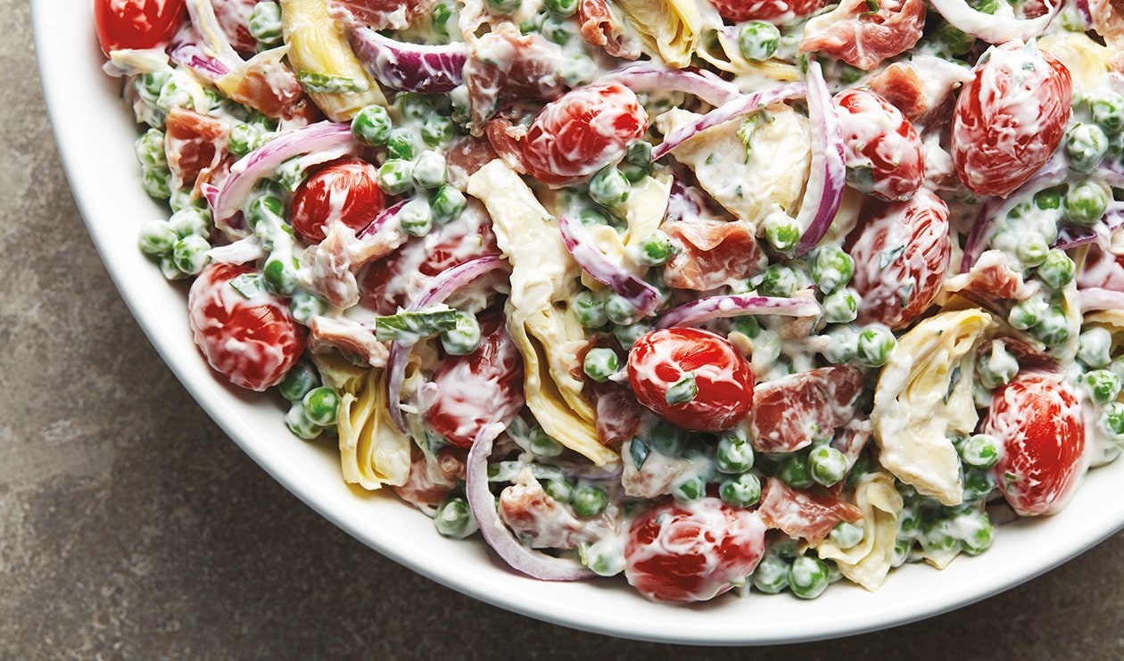 Green Pea and Artichoke Salad with Prosciutto – - Recipe