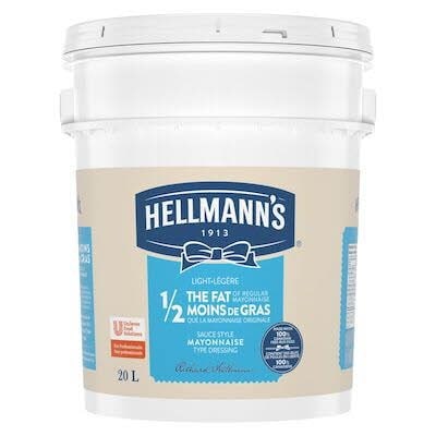 Hellmann's® 1/2 Moins de Gras Mayonnaise Légère Seau 1 x 20 L - 