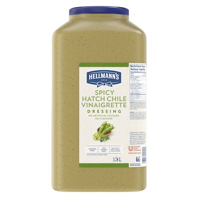 Hellmann's® Vinaigrette au Piment Hatch Épicé 2 x 3.78 L - Je suis constamment à la recherche de nouvelles combinaisons de saveurs comme la vinaigrette Hellmann's® au Piment Hatch Épicé (2 x 3,78 L) pour garder mes salades fraîches et excitantes pour mes clients.