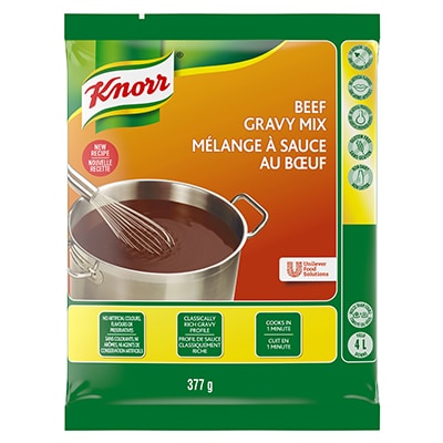 Knorr® Professionnel Mélange à Sauce au Bœuf 6 x 377 gr - Knorr® Mélange à Sauce au Bœuf 6 x 377 gr permet d'obtenir facilement une nourriture simple et propre. Les sauces Knorr® sont réinventées par nos chefs en pensant à votre cuisine.