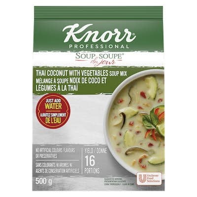 Knorr® Soup Du Jour Noix de Coco et Légumes à la Thaï 4 x 500 gr - 