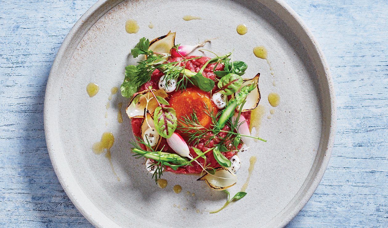 Beet Tartare with Quick-Cured Egg – - Recipe