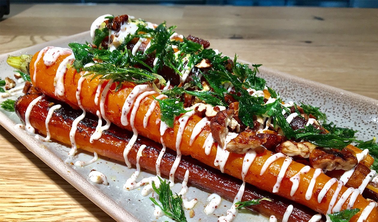 Pressure Caramelized Carrots with Zaatar Mayonnaise – - Recipe