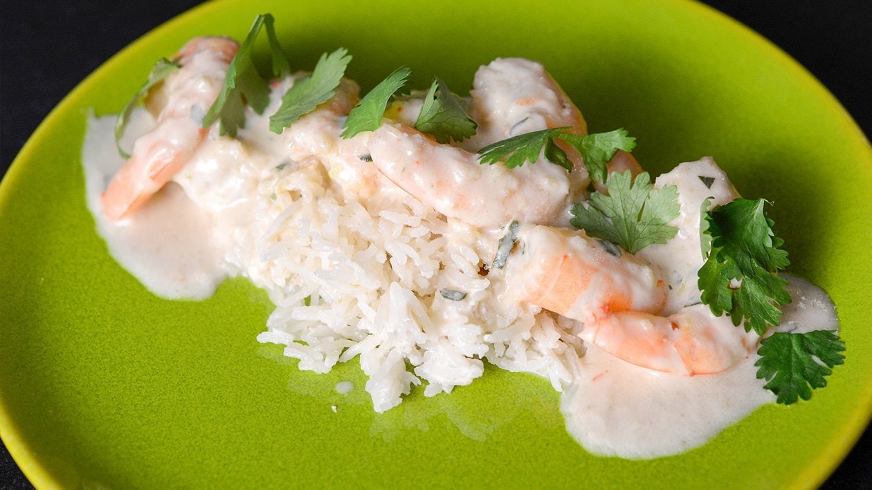 Shrimp Curry with Coconut Steamed Rice – - Recipe