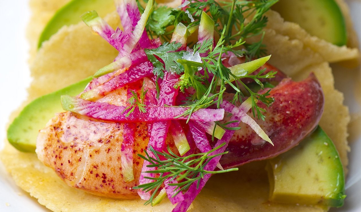 Lobster Tacos with Cotija Lime Mayonnaise – recipe
