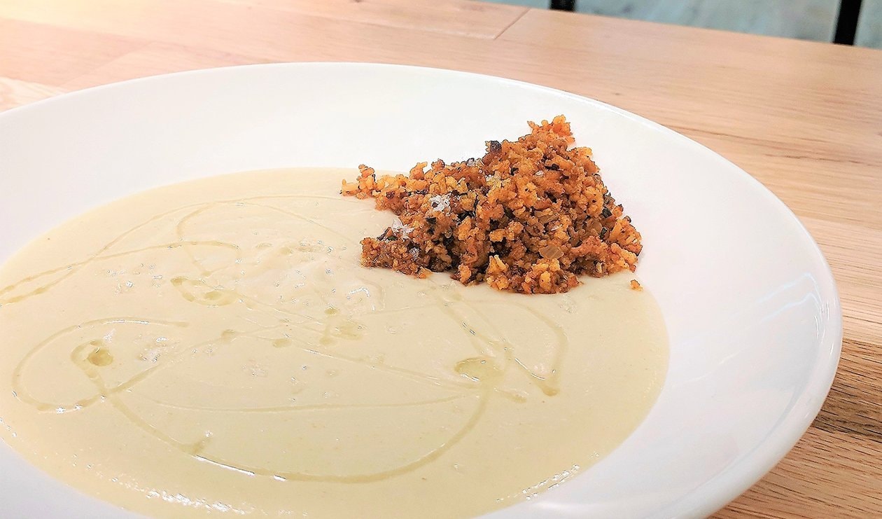 Roasted Parsnip Soup with Chorizo Crumble – - Recipe