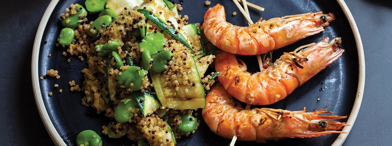 Crevettes Grillées et Quinoa – - Recette