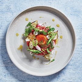 Steak tartare with quick-cured egg Steak tartare with quick-cured egg