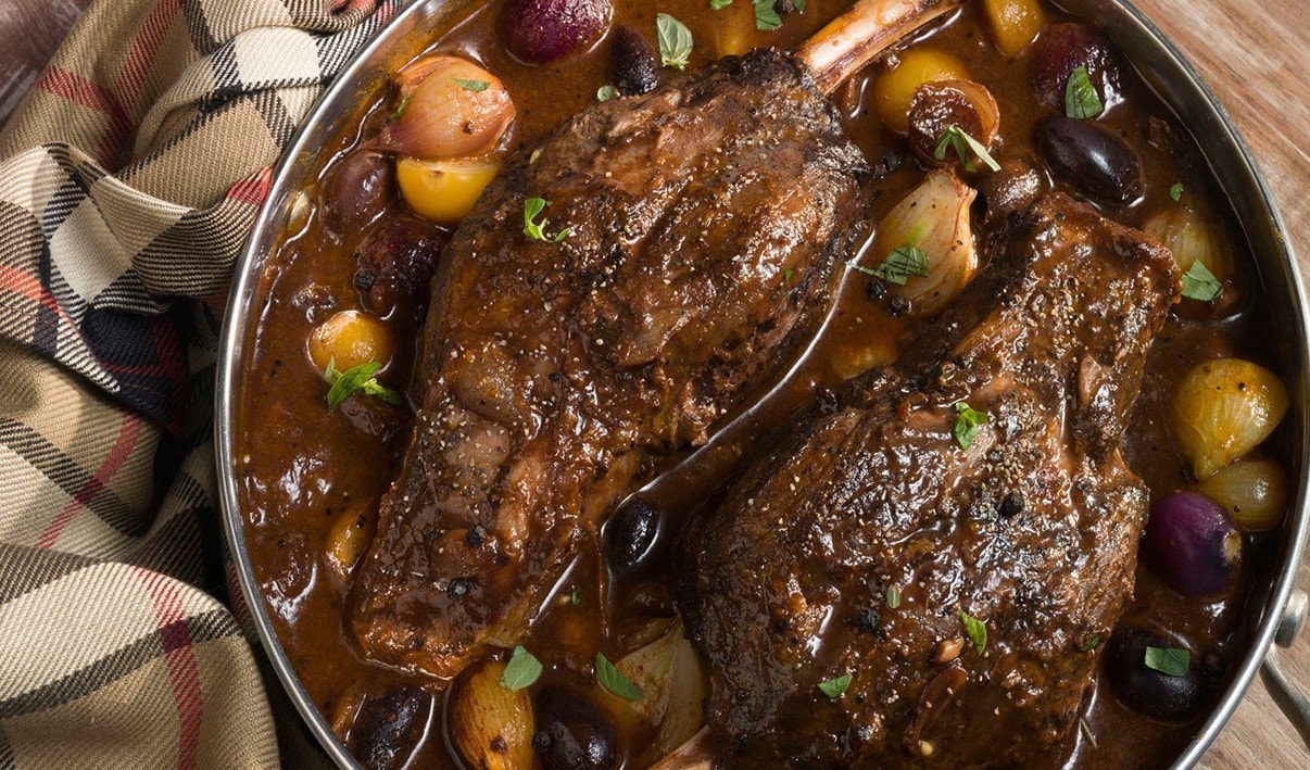 Jarrets d’Agneau Braisés Façon Méditerranéenne – - Recette