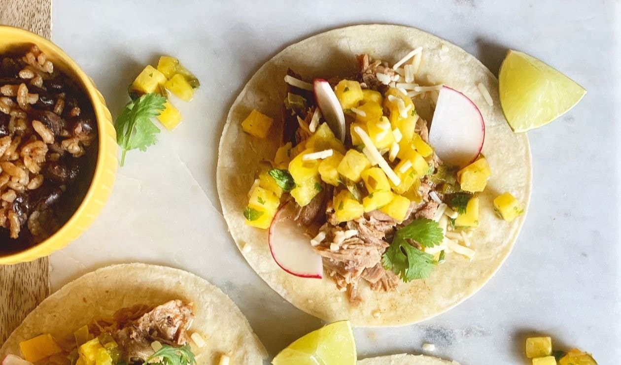 Mojo Pork Tacos with Pineapple and Pickled Jalapeno Salsa – - Recipe