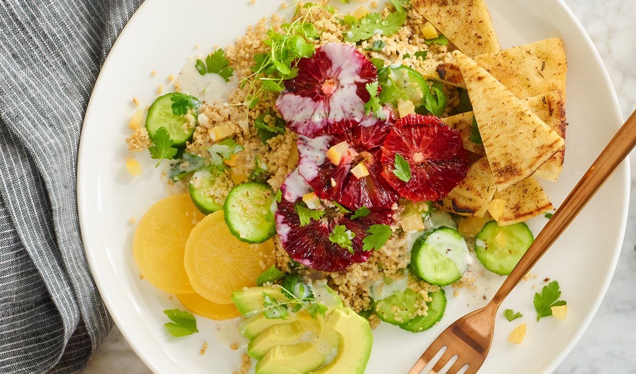 Salade de Couscous à l'Orange Sanguine Grillée – - Recette