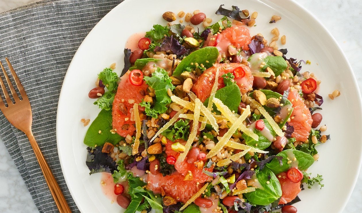 Savoury Farro and Grapefruit Salad – recipe