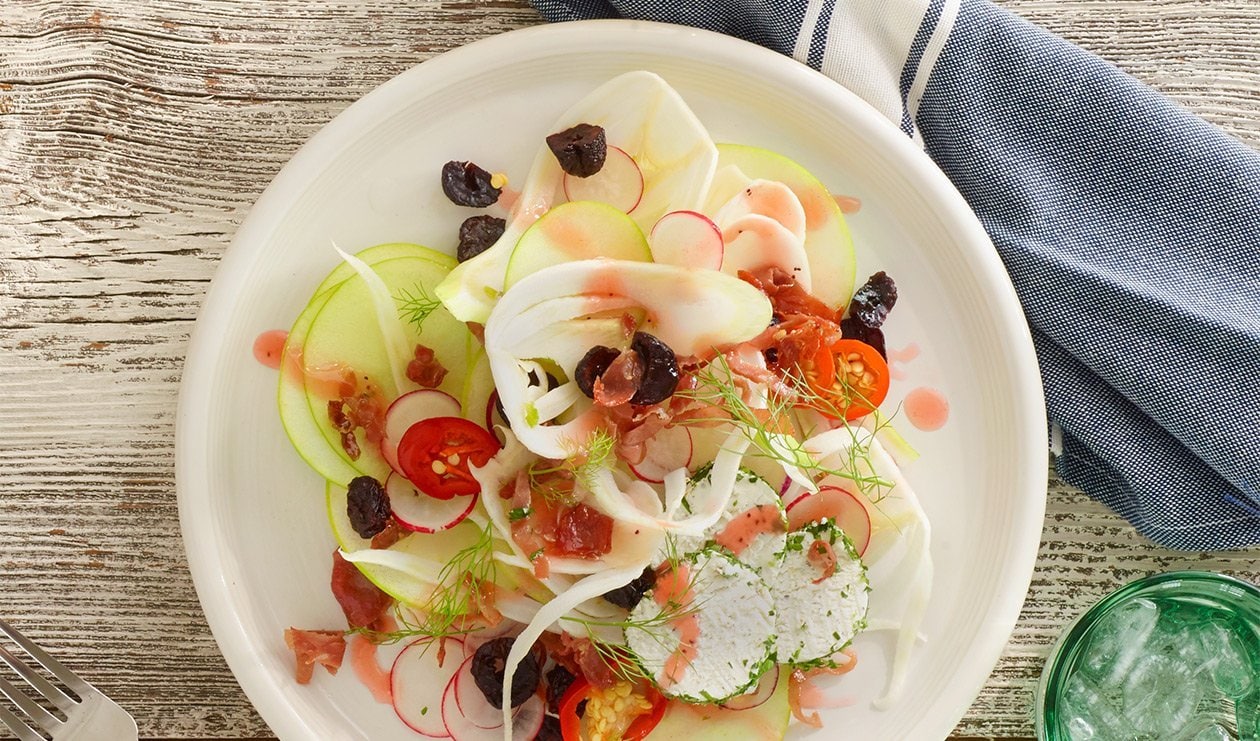 Salade de fenouil et de pomme aux cerises marinées – - Recette