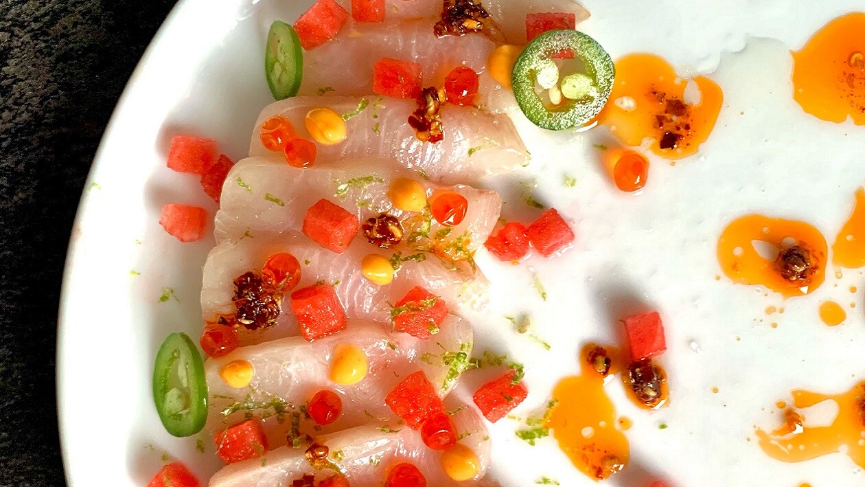 Spicy Hamachi Crudo with Watermelon – - Recipe