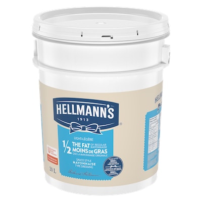 Hellmann's® 1/2 The Fat Light Mayonnaise Pail 1 x 20 L - 