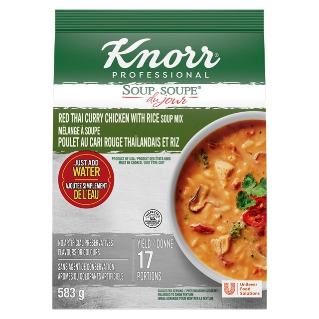 Knorr® Professional Soup Du Jour Mix Red Thai Curry Chicken with Rice 4 x 583 gr - 