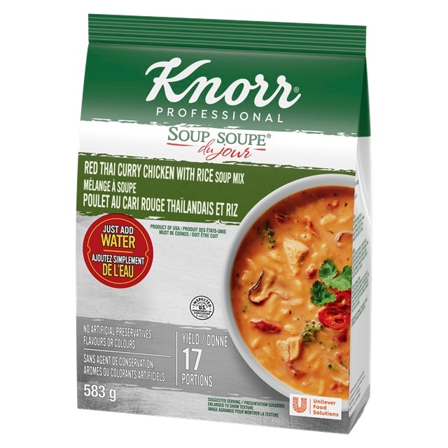 Knorr® Professional Soup Du Jour Mix Red Thai Curry Chicken with Rice 4 x 583 gr - 