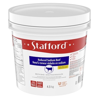 Stafford® Étiquette Bleue Base pour Bouillon au Bœuf Réduite en Sodium 1 x 4.5 kg - 