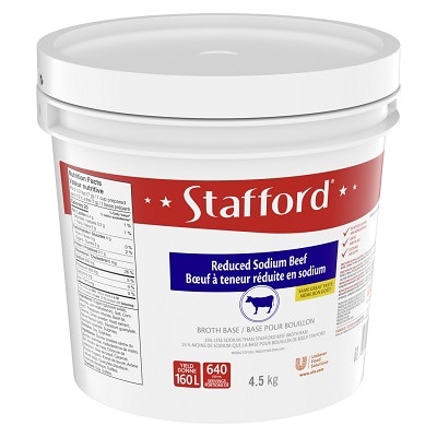 Stafford® Étiquette Bleue Base pour Bouillon au Bœuf Réduite en Sodium 1 x 4.5 kg - 