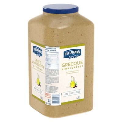 Hellmann's® Vinaigrette Grecque 2 x 3.78 L - Hellmann's® Vinaigrette Grecque: Agrémentez vos meilleures salades de vinaigrettes qui ont l’aspect, le goût et l’effet d’une vinaigrette maison.