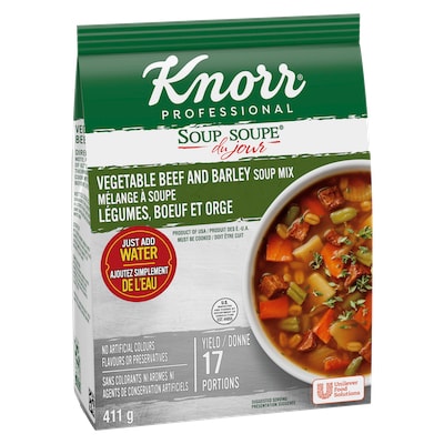 Knorr® Professionnel Soupe du Jour Légumes, Bœuf et Orge 4 x 411 gr - 