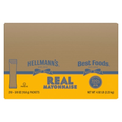 Hellmann's® Vraie Mayonnaise Paquets 210 x 10.6 ml - Hellmann's® Vraie Mayonnaise Paquets 210 x 10.6 ml sont faciles à ouvrir et à appliquer.