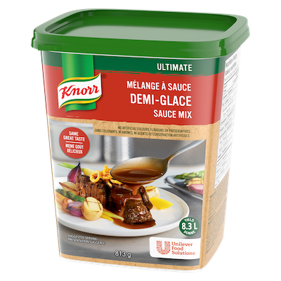 Knorr® Professionnel Ultimate Mélange à Sauce Demi-Glace 6 x 813 gr - Knorr Professionnel a mis au défi les chefs Francis Blais et Camilo Lapointe-Nascimento de réussir leur fameux pithiviers de canard avec son mélange à sauce demi-glace.