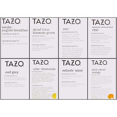 TAZO® Assortiment de Thé 8 Saveurs 16 x 24 sachets - 