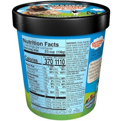 Ben & Jerry's Chocolate Chip Cookie Dough 8 x 473 ml - 