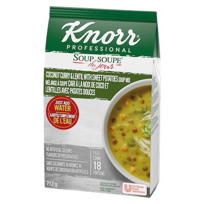 Knorr® Soup Du Jour Cari à la Noix de Coco et Lentilles Avec Patates Douces 4 x 713g - 