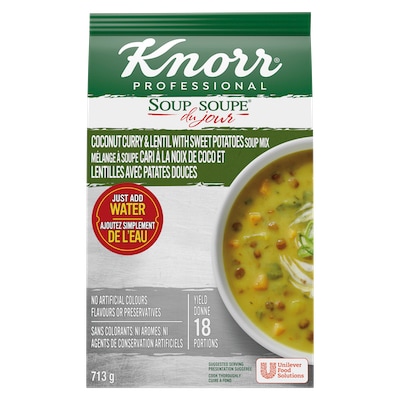 Knorr® Soup Du Jour Cari à la Noix de Coco et Lentilles Avec Patates Douces 4 x 713g - 