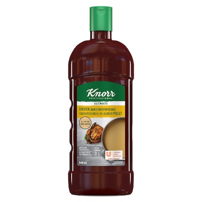 Knorr® Professional Chicken Liquid Concentrated Base 946mL 4 pack - Knorr® liquid concentrated base offers exceptional flavour, colour, and aroma.