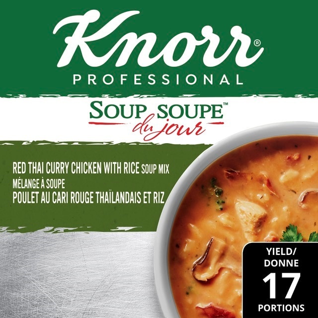 Knorr® Professionnel Soupe du Jour Poulet au Cari Rouge Thaïlandais et Riz 4 x 583 gr - 