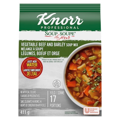 Knorr® Professionnel Soupe du Jour Légumes, Bœuf et Orge 4 x 411 gr - 