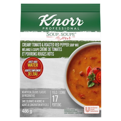 Knorr® Professionnel Soupe du Jour Crème de Tomates et de Poivrons Rouges Rôtis 4 x 486 gr - 