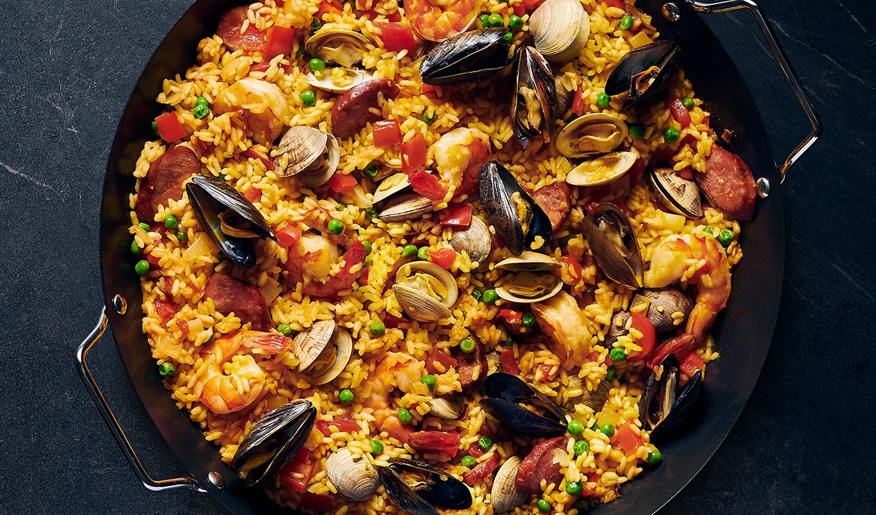 Paella traditionnelle aux fruits de mer – - Recette