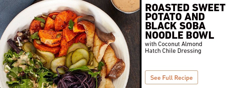 Roasted Sweet Potato and Black Soba Noodle Bowl