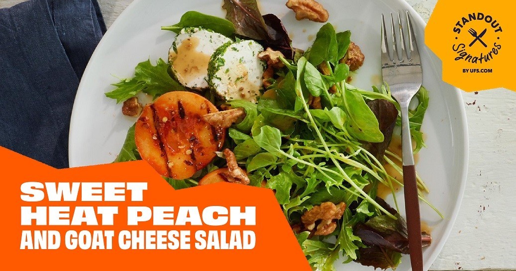 Sweet Heat Peach and Goat Cheese Salad