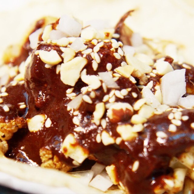 Corazon de Torta's Cauliflower Mole Taco Corazon de Torta's Cauliflower Mole Taco
