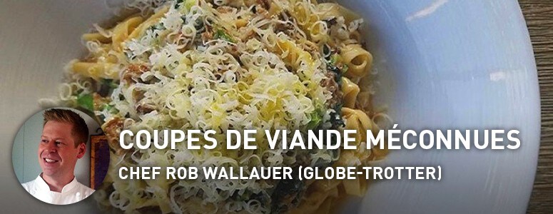 Pâtes à l'épaule d'agneau tendre, rabe au brocoli, romarin, flocons de poivre et fromage asiago.