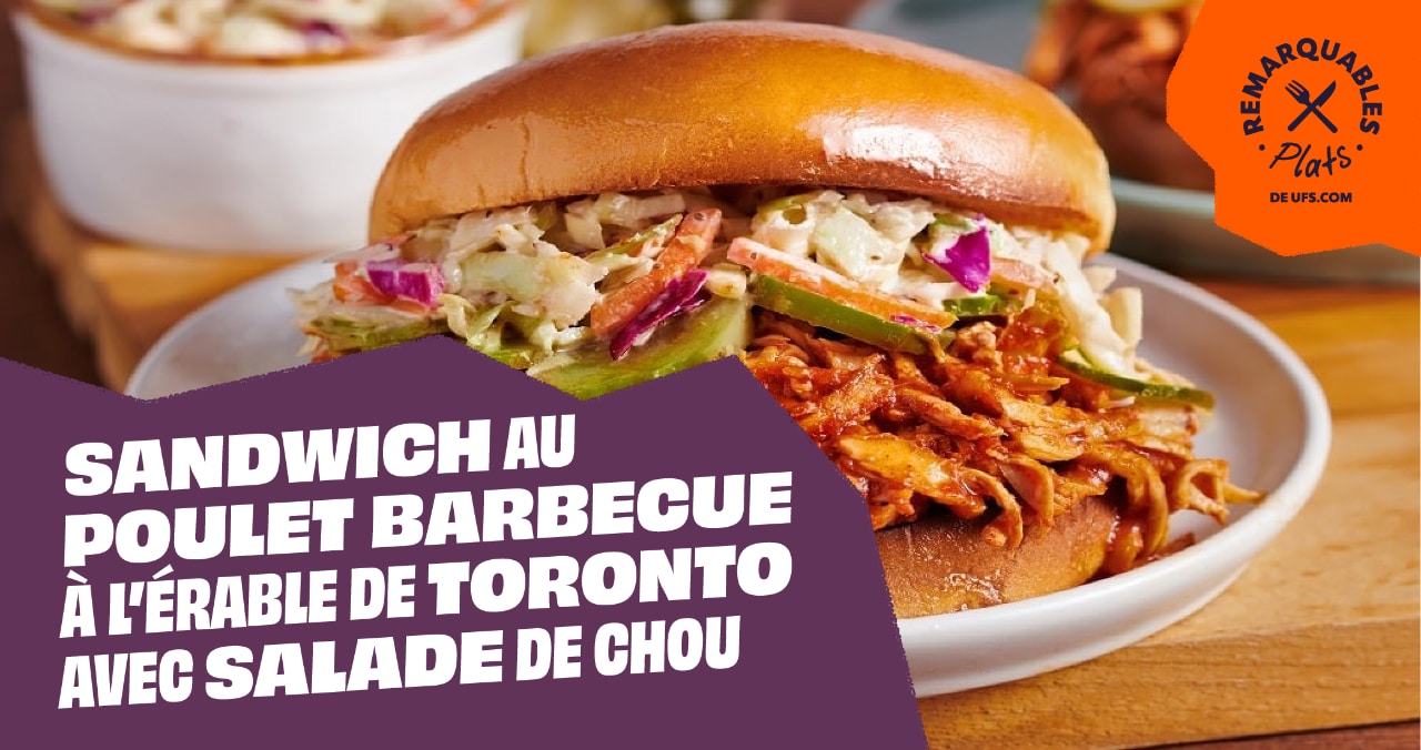 sandwich au poulet barbecue a l'erable de Toronto avec salade de chou
