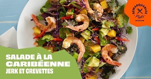 Salade à la caribéenne jerk et crevettes