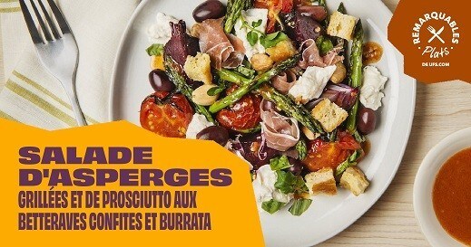 Roasted Asparagus and Prosciutto Salad with Candied Beets and Burrata